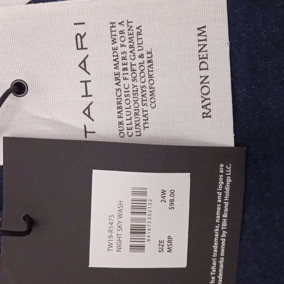 Tahari Kelly size 24W women's mid-rise skinny night sky wash dark blue j… - Picture 14 of 17